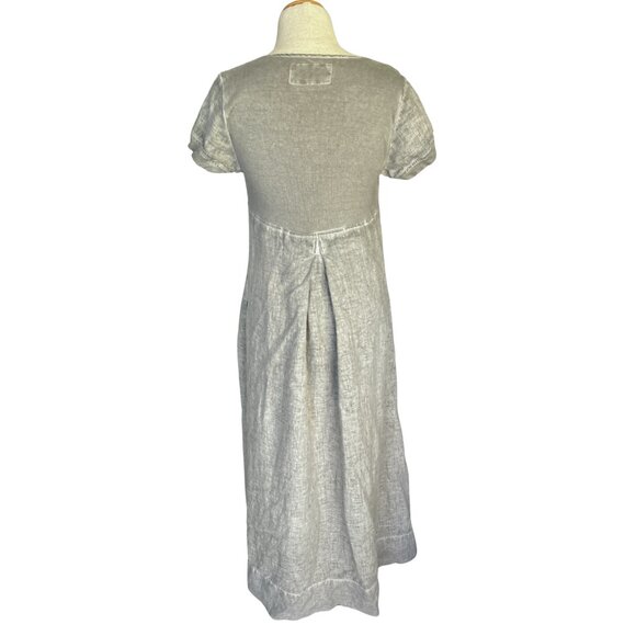 Grizas Dress Size Medium 100% Linen Grey Grey Layered Lagenlook Midi Maxi - Picture 5 of 12